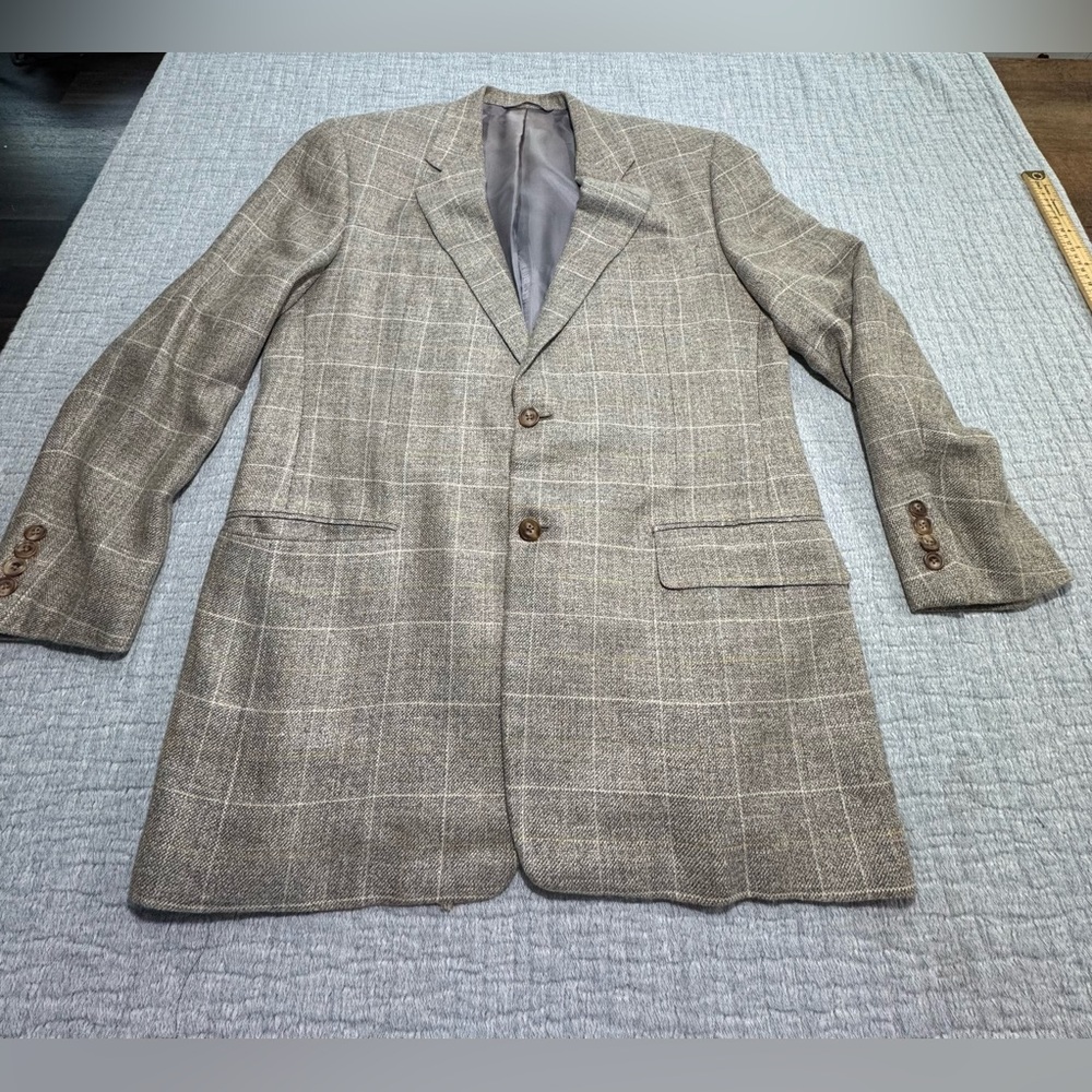 Hickey Freeman Bespoke Tartan‎ Plaid Blazer 41R Sports Coat Jacket Small Flaw